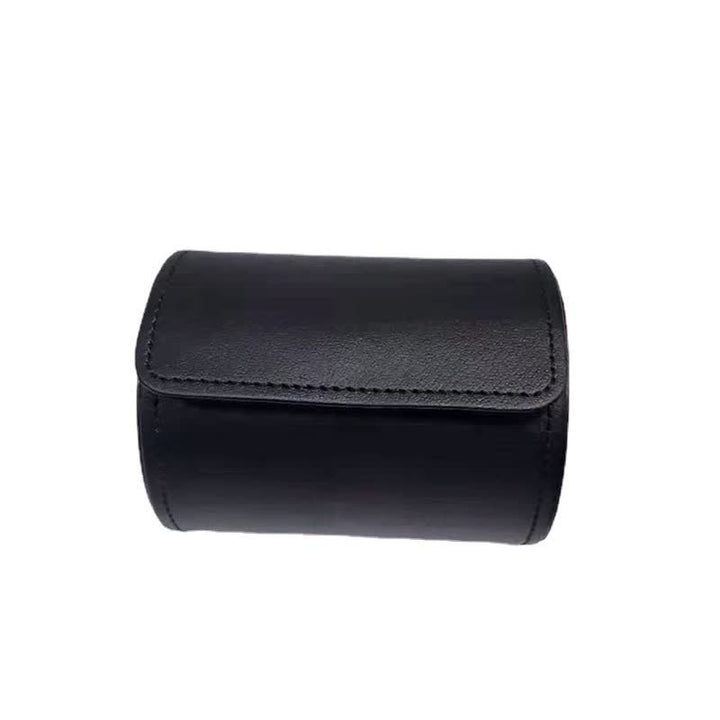Black Round Necktie Box Magnetic Buckle Leather Case - image 1