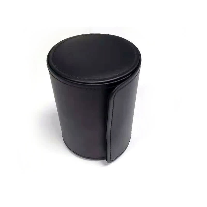 Black Round Necktie Box Magnetic Buckle Leather Case - image 3