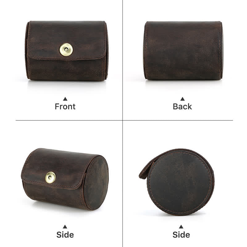 Single Necktie Retro Box Genuine Leather Case - image 7