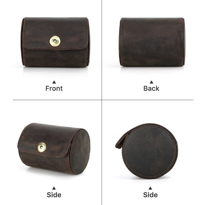 Single Necktie Retro Box Genuine Leather Case - image 7