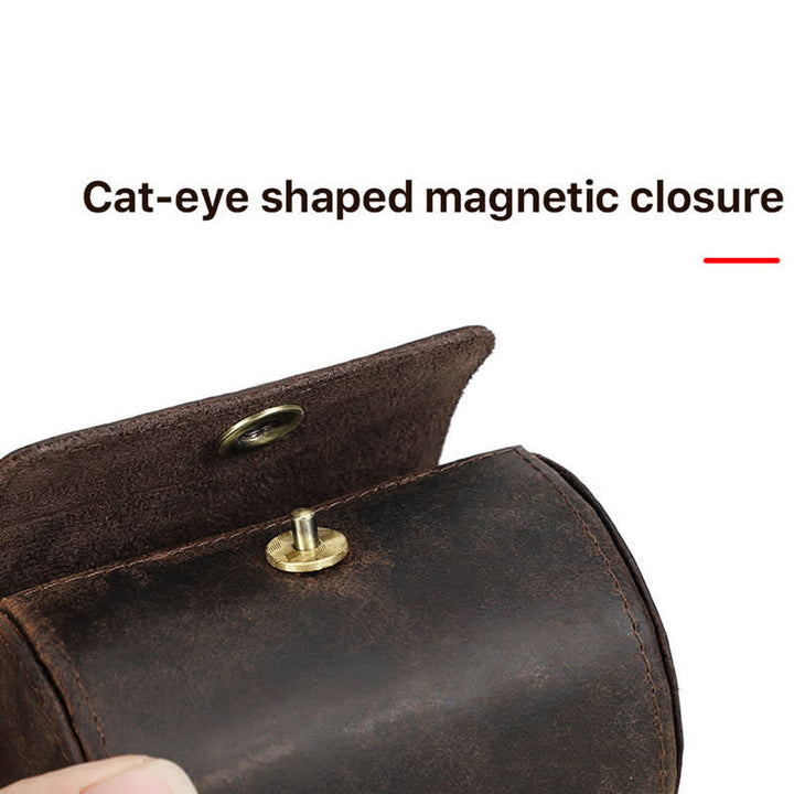 Single Necktie Retro Box Genuine Leather Case - image 9