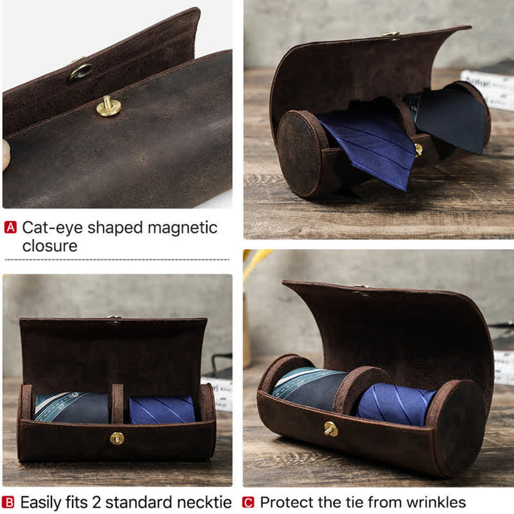 Teo Necktie Retro Box Genuine Leather Case - image 4