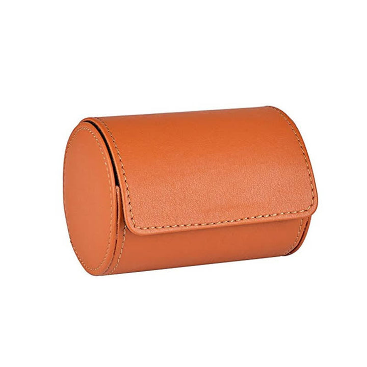 Orange Round Necktie Storage Box PU Leather Case - image 1
