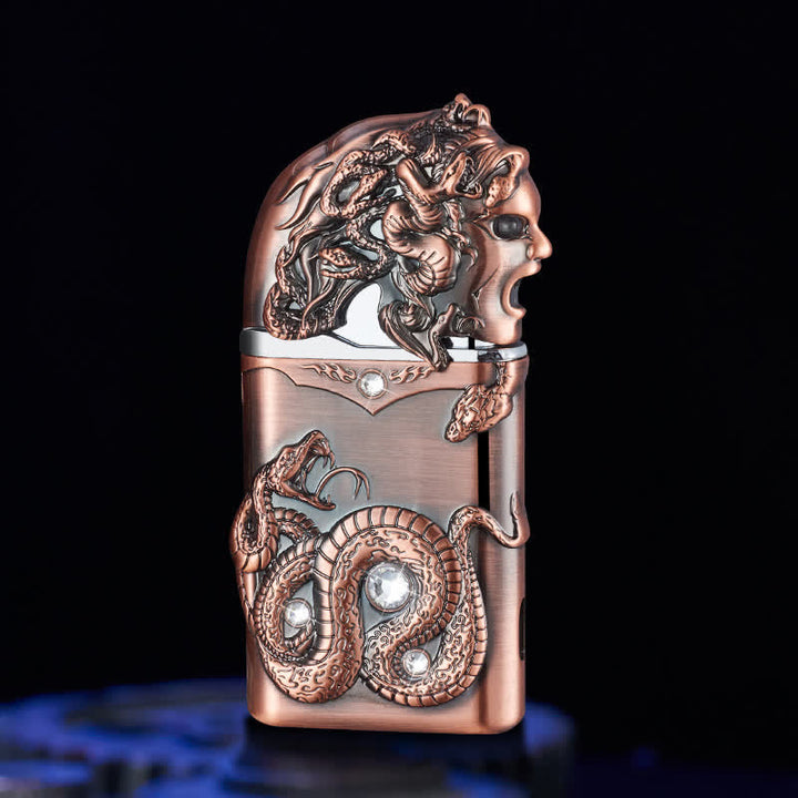 Fancy Snake Rhinestone Inlaid Refillable Butane Lighter - Red Bronze - image 7