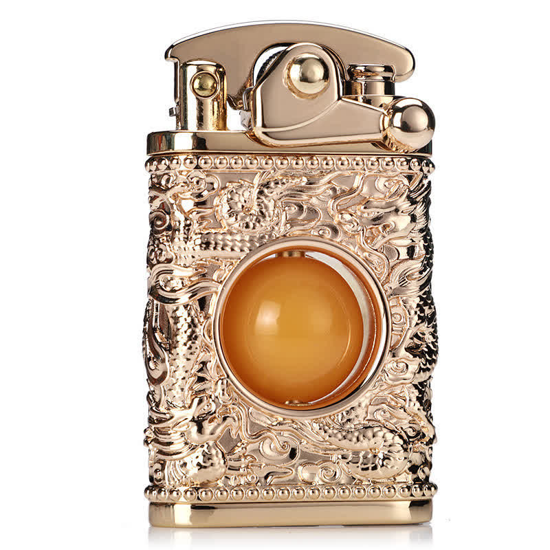 Dragon Playing With Orange Bead Refillable Butane Lighter - image 8