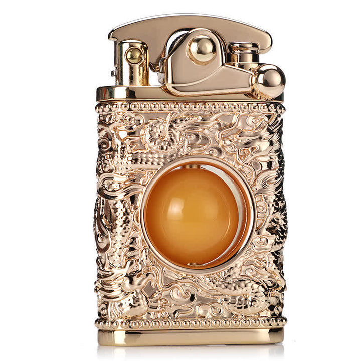 Dragon Playing With Orange Bead Refillable Butane Lighter - image 8