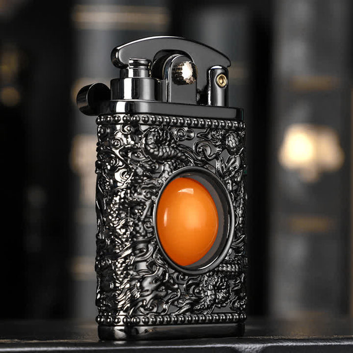 Dragon Playing With Orange Bead Refillable Butane Lighter - image 2