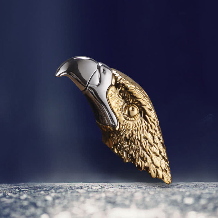 Creative Eagle Head Shaped Refillable Butane Lighter - Gold - image 2