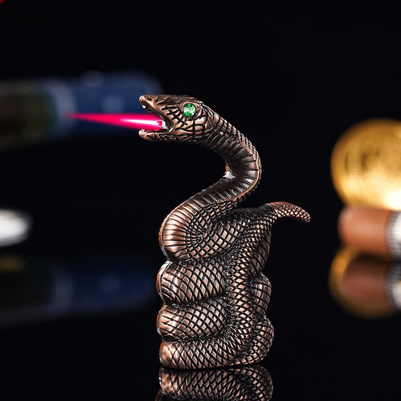 Coiled Snake Creative Shape Refillable Butane Lighter - Antique Red Bronze - image 5