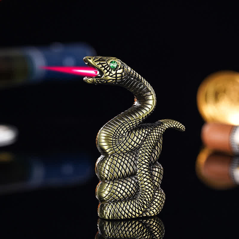 Coiled Snake Creative Shape Refillable Butane Lighter - Antique Bronze - image 6