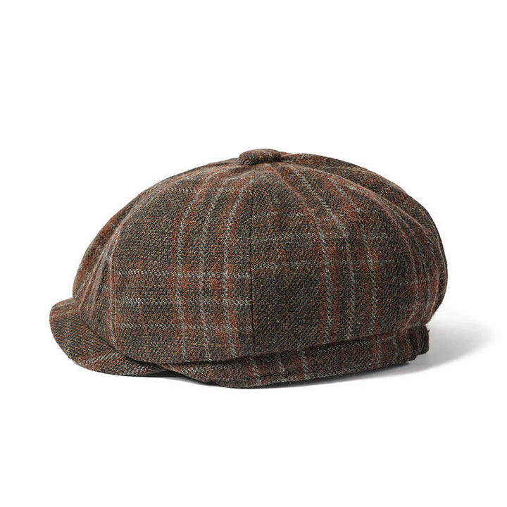Vintage Plaid Cowboy Gentlemen Octagonal Beret Hat - image 3