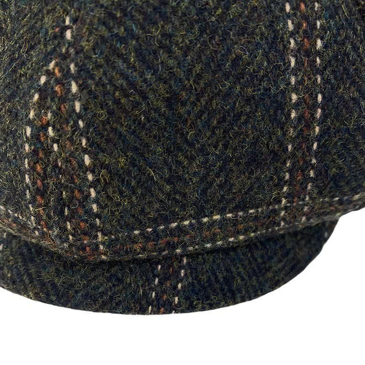 Dark Green Retro Plaid British Painters Octagonal Beret Hat - image 6