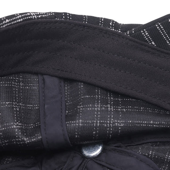 Black & White Plaid Simple Octagonal Cowboy Beret Hat - image 8