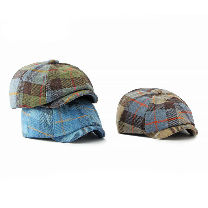 Faux Woolen Tweed Cabbie Newsboy Beret Hat - image 2