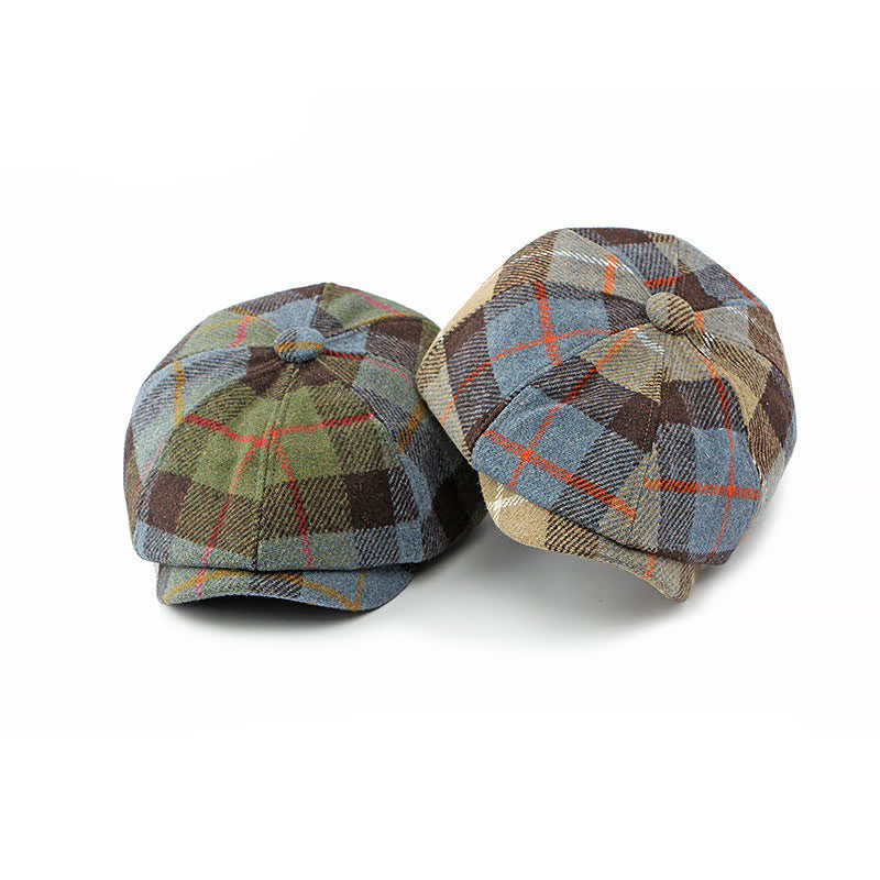 Faux Woolen Tweed Cabbie Newsboy Beret Hat - image 4
