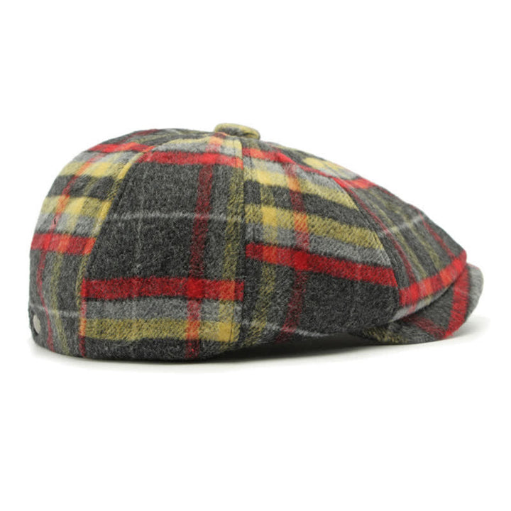Traditional Plaid Eight Panel Newsboy Cap British Beret Hat - image 6