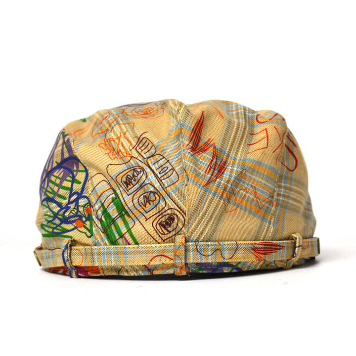 Unique Stylish Graffiti Pattern Plaid Beret Hat - image 2