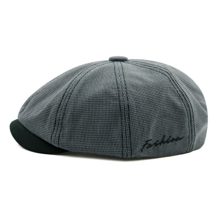 Casual Houndstooth Patchwork Color Beret Hat - image 1