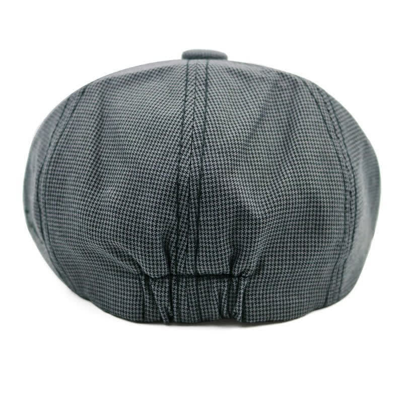 Casual Houndstooth Patchwork Color Beret Hat - image 3