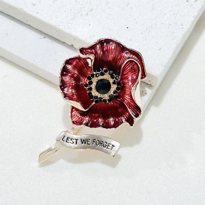 Red Poppy Remembrance Day Lest We Forget Brooch - image 1