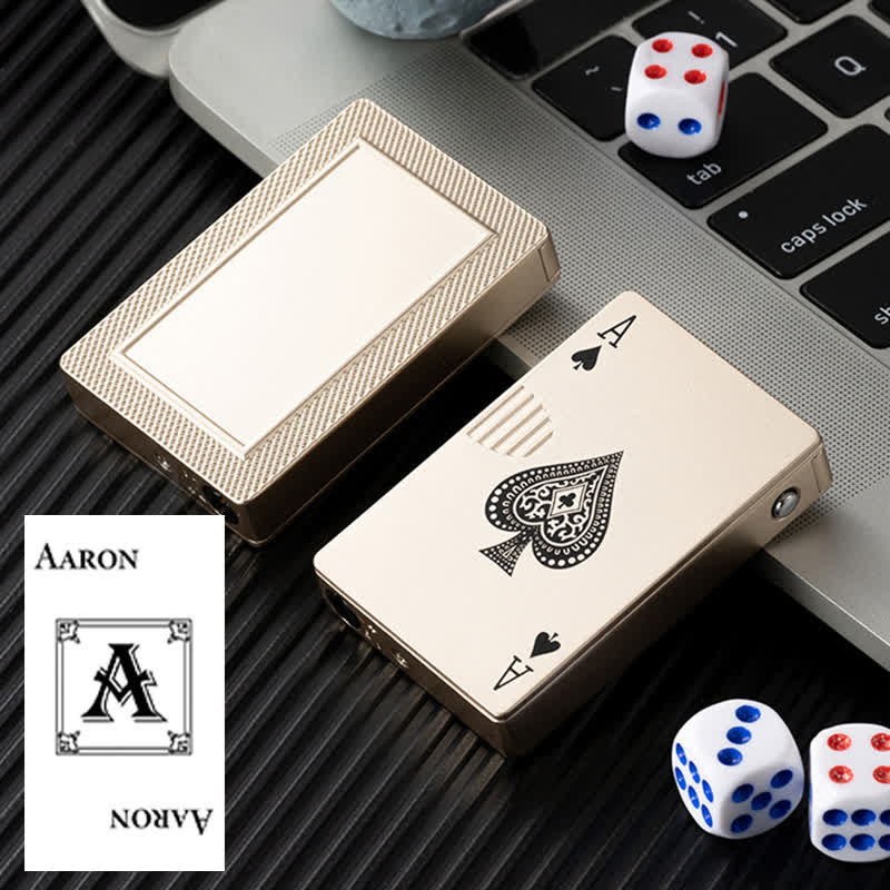 Poker Cards Personalized Custom Back Refillable Butane Lighter - Gold A - Design #A - image 12