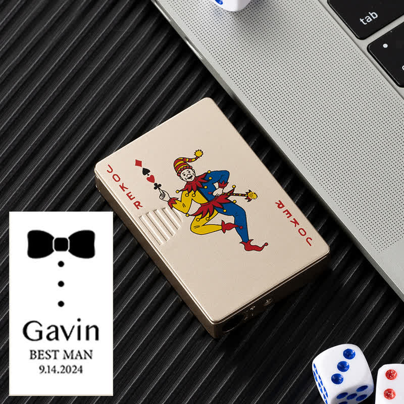 Poker Cards Personalized Custom Back Refillable Butane Lighter - Joker - Design #I - image 43