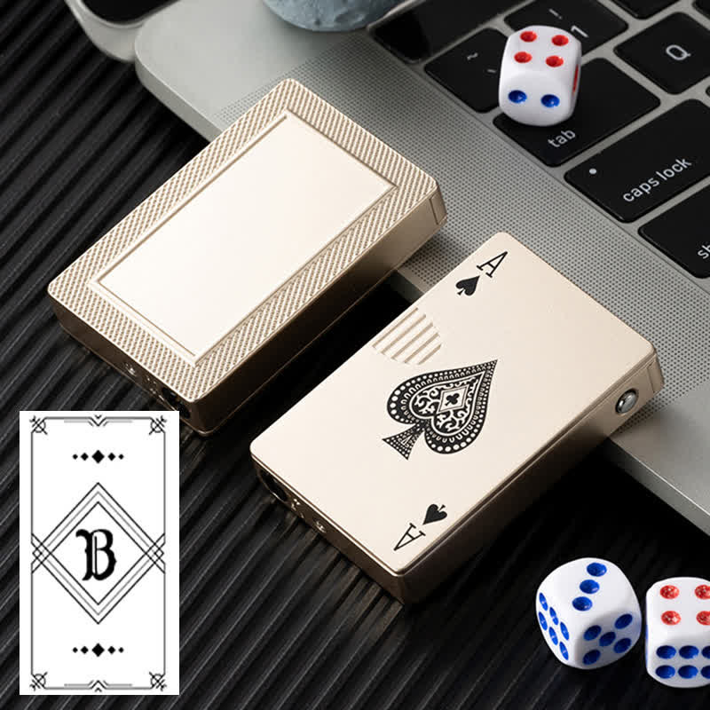 Poker Cards Personalized Custom Back Refillable Butane Lighter - Gold A - Design #B - image 13