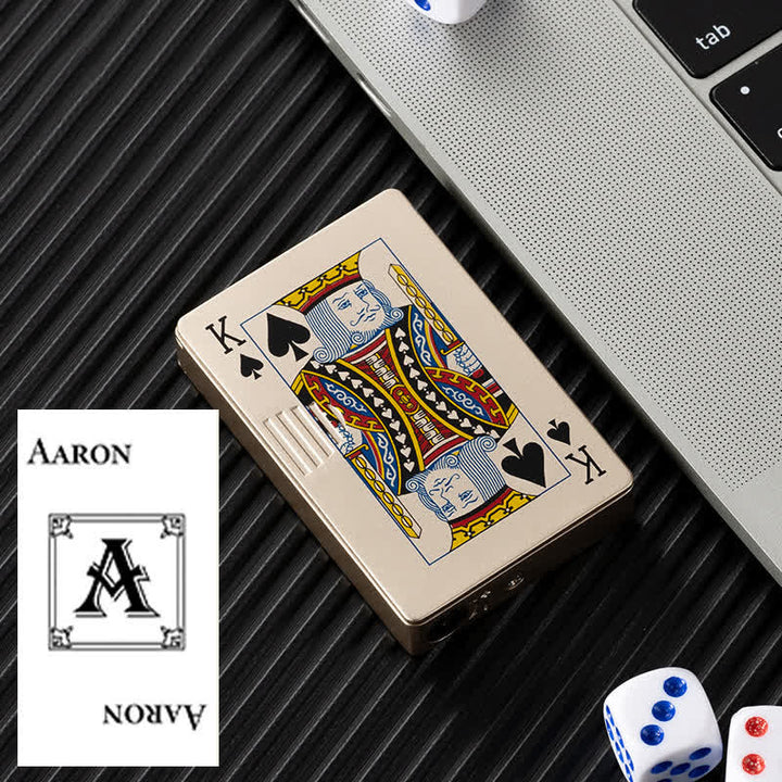 Poker Cards Personalized Custom Back Refillable Butane Lighter - Gold K - Design #A - image 24