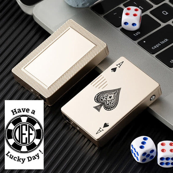 Poker Cards Personalized Custom Back Refillable Butane Lighter - Gold A - Design #D - image 15