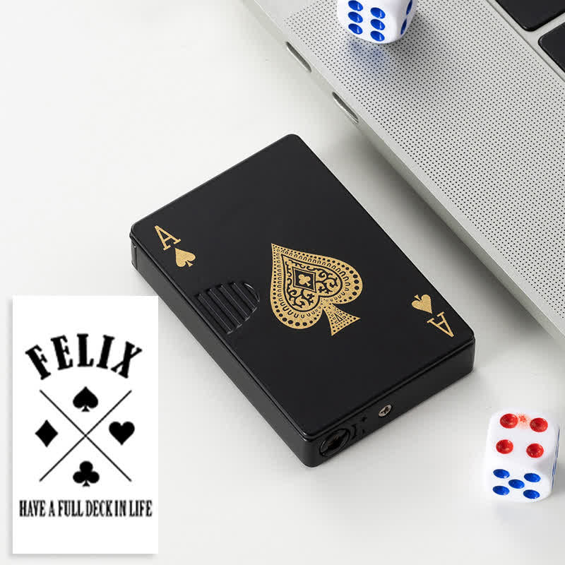 Poker Cards Personalized Custom Back Refillable Butane Lighter - Black A - Design #F - image 50