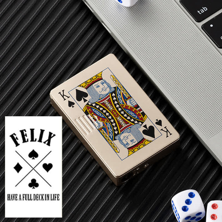 Poker Cards Personalized Custom Back Refillable Butane Lighter - Gold K - Design #F - image 29
