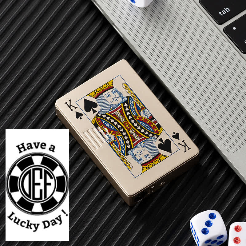 Poker Cards Personalized Custom Back Refillable Butane Lighter - Gold K - Design #D - image 27