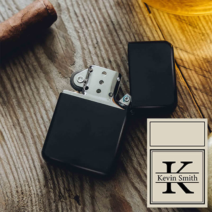 Unique Personalized Custom Refillable Kerosene Lighter - Black / Front & Back - #1 - image 6