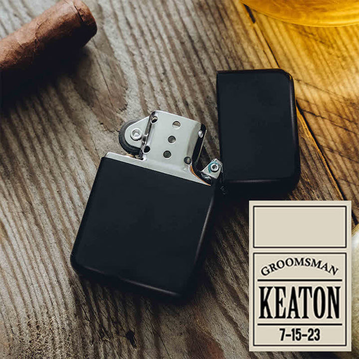 Unique Personalized Custom Refillable Kerosene Lighter - Black / Front & Back - #8 - image 13
