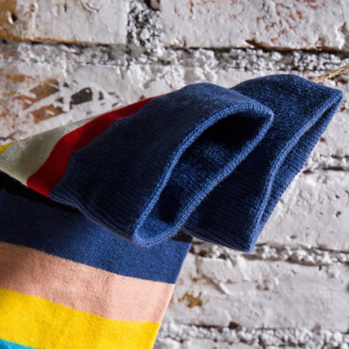 Men's Colorful Rainbow Striped Cotton Crew Socks - image 5