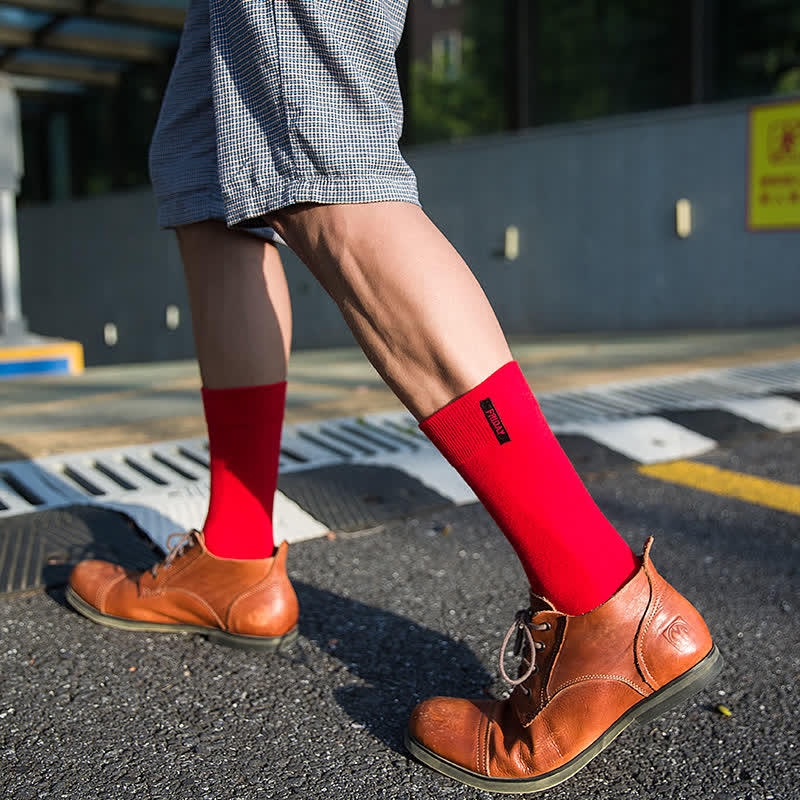 Men's Solid Color British Gentleman Cotton Crew Socks - image 0