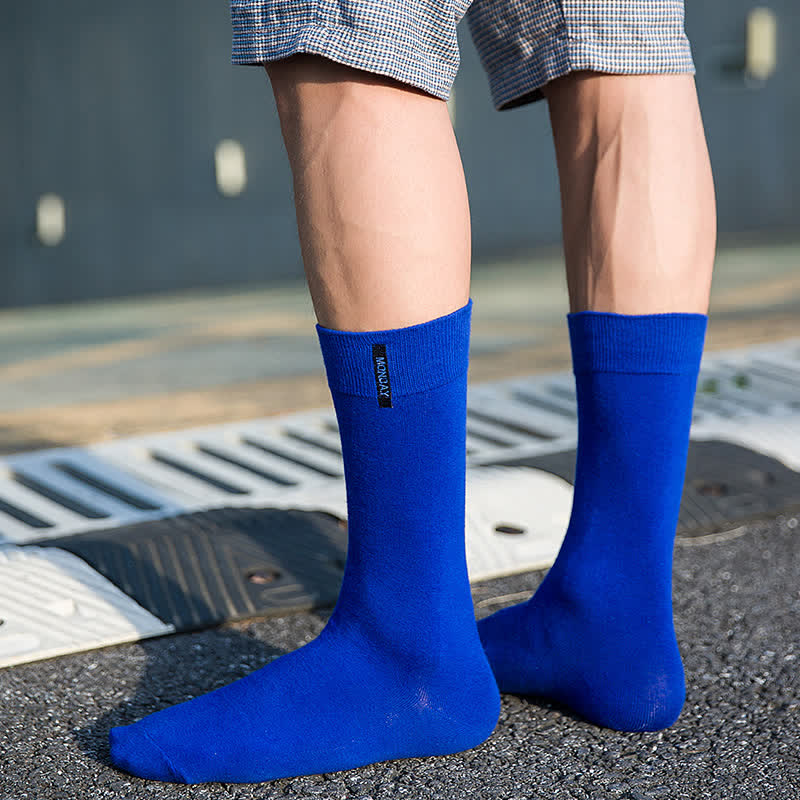 Men's Solid Color British Gentleman Cotton Crew Socks - image 7
