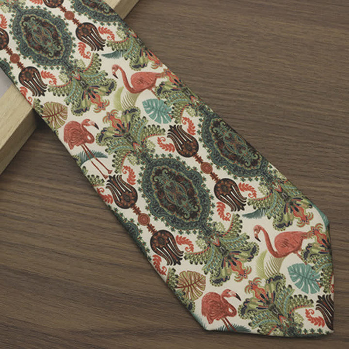 Men's Exotic Charming Flamingo Animals Printed Necktie - image 2