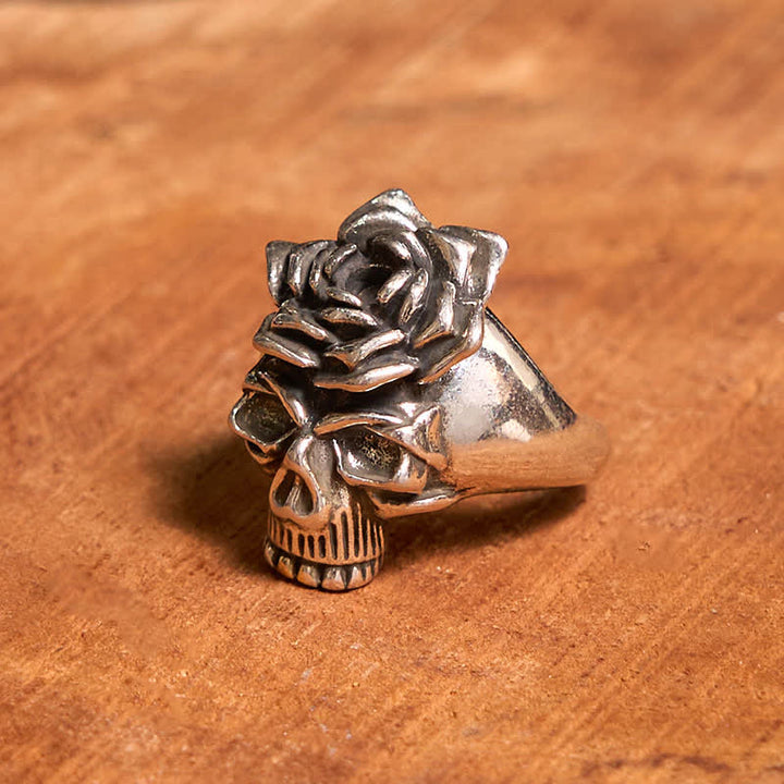 DIY Rose Hidden Knife Belt Buckle Bull Pendant Skull & Rose Ring Bundle Set - image 5