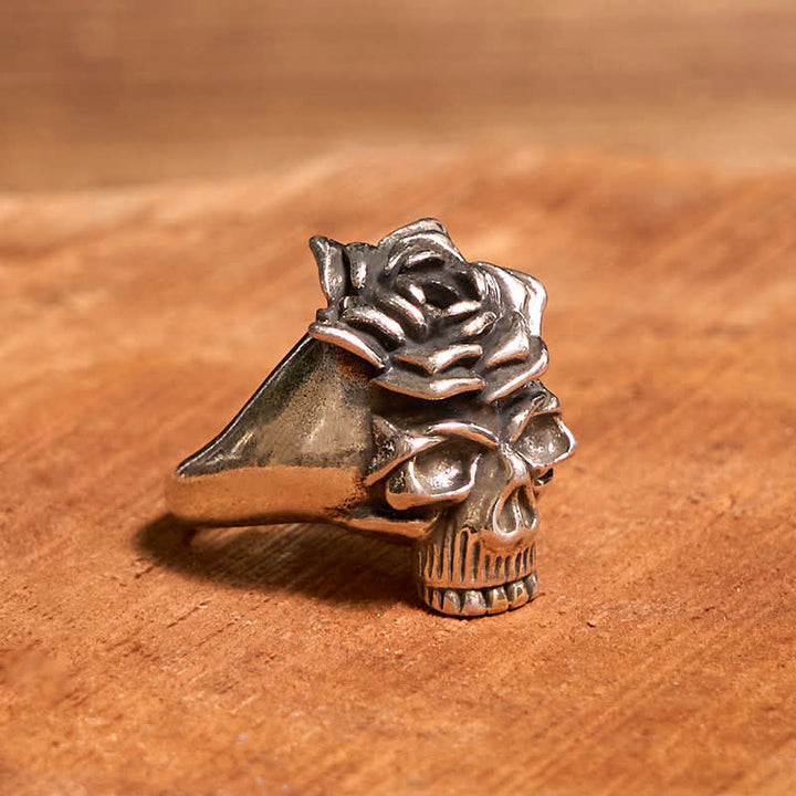 DIY Rose Hidden Knife Belt Buckle Bull Pendant Skull & Rose Ring Bundle Set - image 6