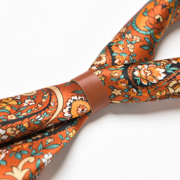 Weastern Style Orange Wild Paisley Floral Square Scarf - image 5