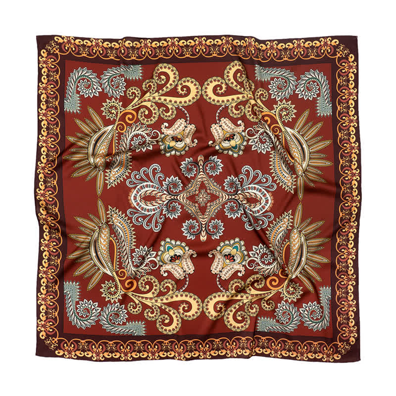 Large Elegant British Style Classical Paisley Printed Square Scarf - image 1