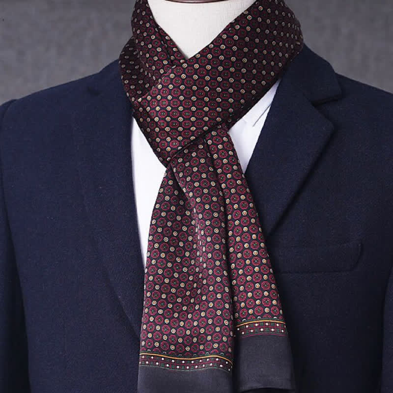 Men's Business Geometrical Figure Thin Long Pure Silk Scarf - Style #22 - image 21
