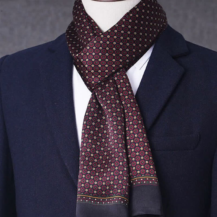 Men's Business Geometrical Figure Thin Long Pure Silk Scarf - Style #22 - image 21