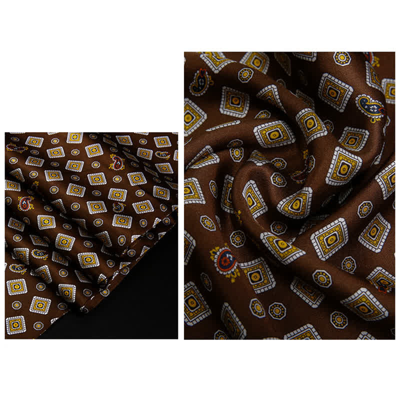 Men's Repeating Square Paisley Pattern Thin Long Pure Silk Scarf - image 13
