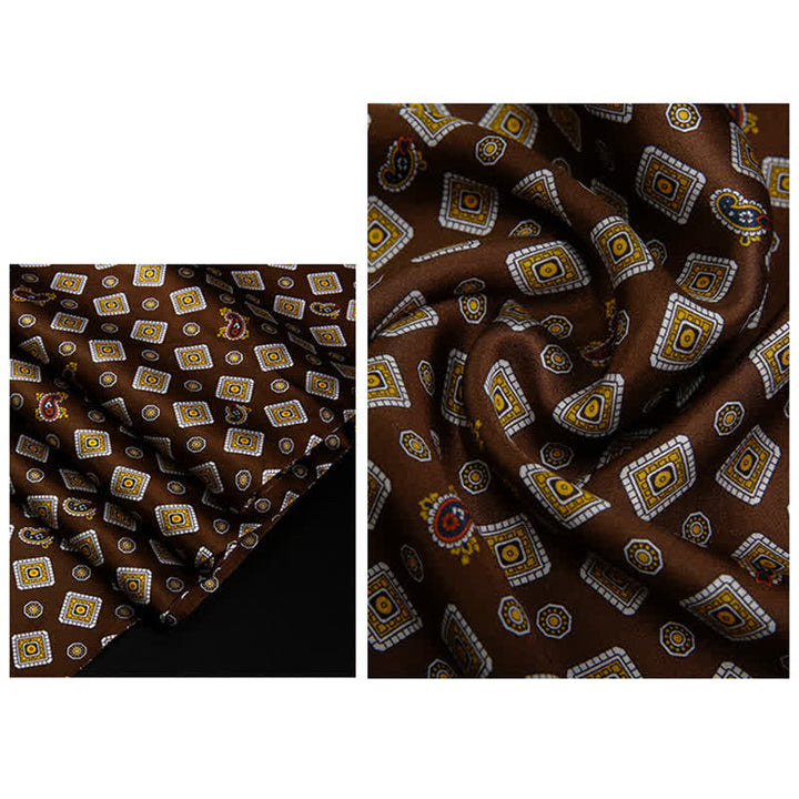 Men's Repeating Square Paisley Pattern Thin Long Pure Silk Scarf - image 13