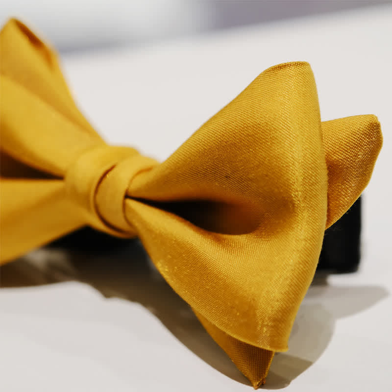 Men's Golden Life Unique Shaped Oversized Pointed Bow Tie - image 6