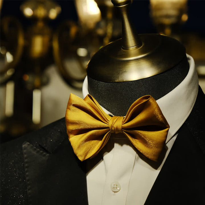 Men's Golden Life Unique Shaped Oversized Pointed Bow Tie - image 13