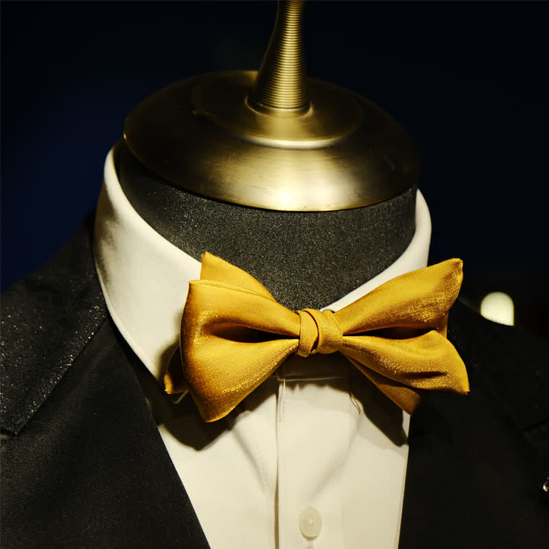 Men's Golden Life Unique Shaped Oversized Pointed Bow Tie - image 8