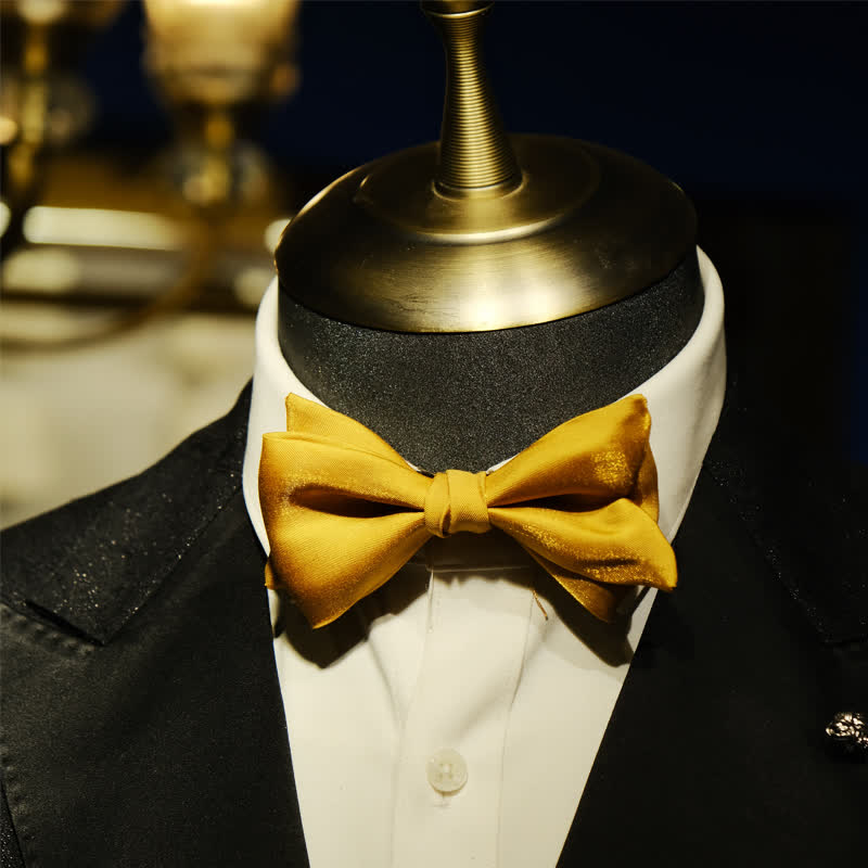 Men's Golden Life Unique Shaped Oversized Pointed Bow Tie - image 7